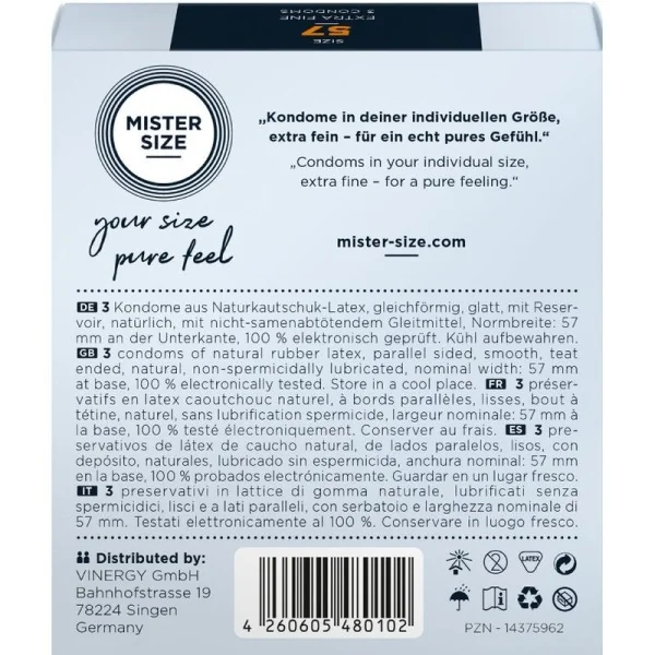 Kondome Größe L 57 Mm (3 Stück) von Mister Size kaufen | Fesselliebe