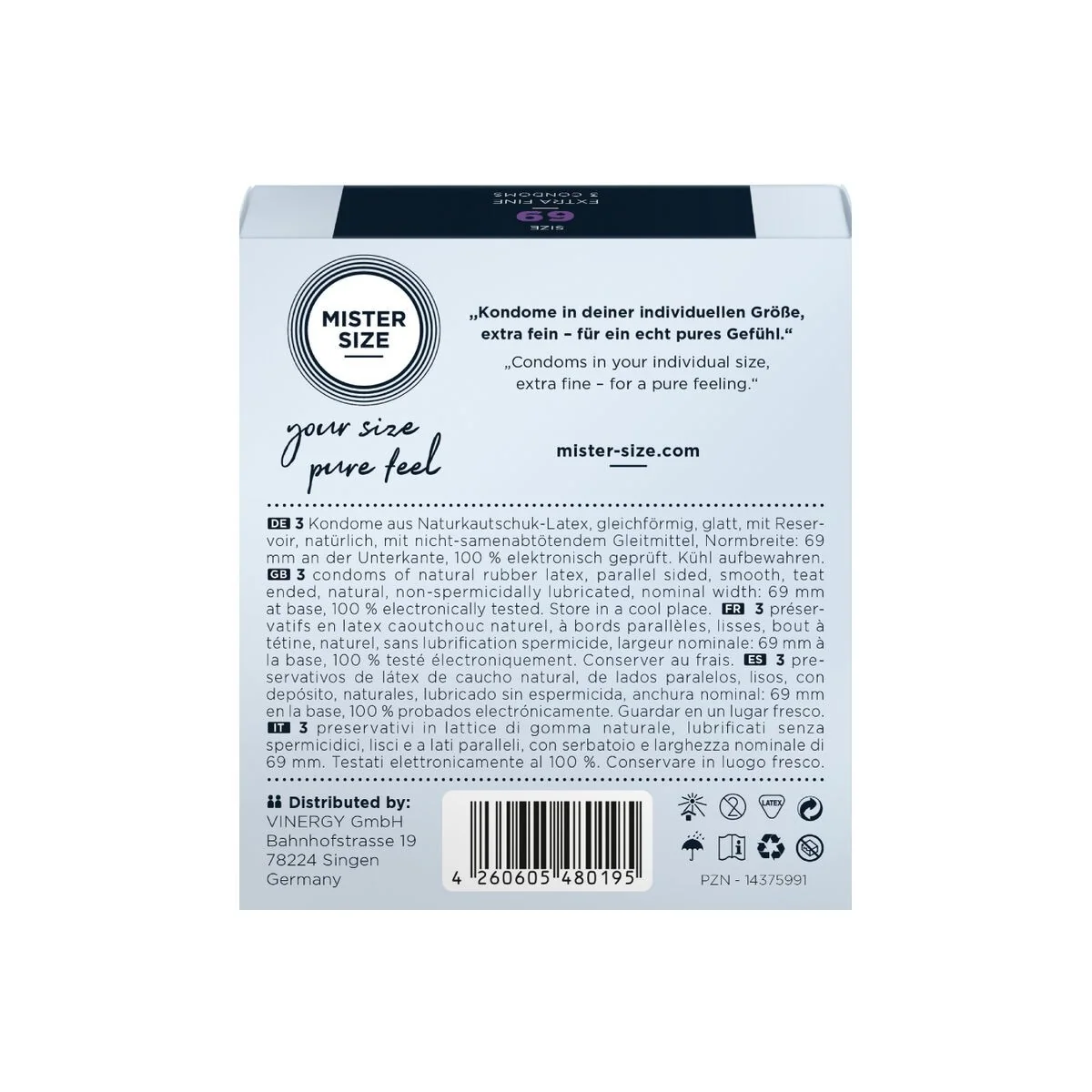 Kondome Größe Xxxl 69 Mm (3 Stück) von Mister Size kaufen | Fesselliebe