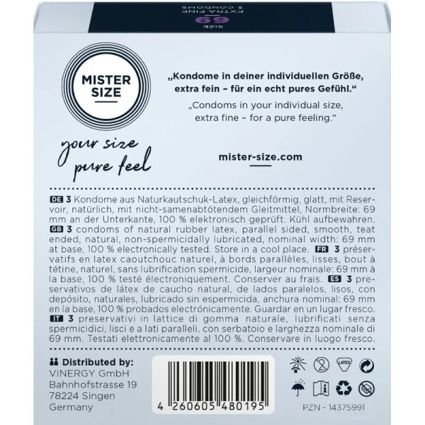 Kondome Größe Xxxl 69 Mm (3 Stück) von Mister Size kaufen | Fesselliebe