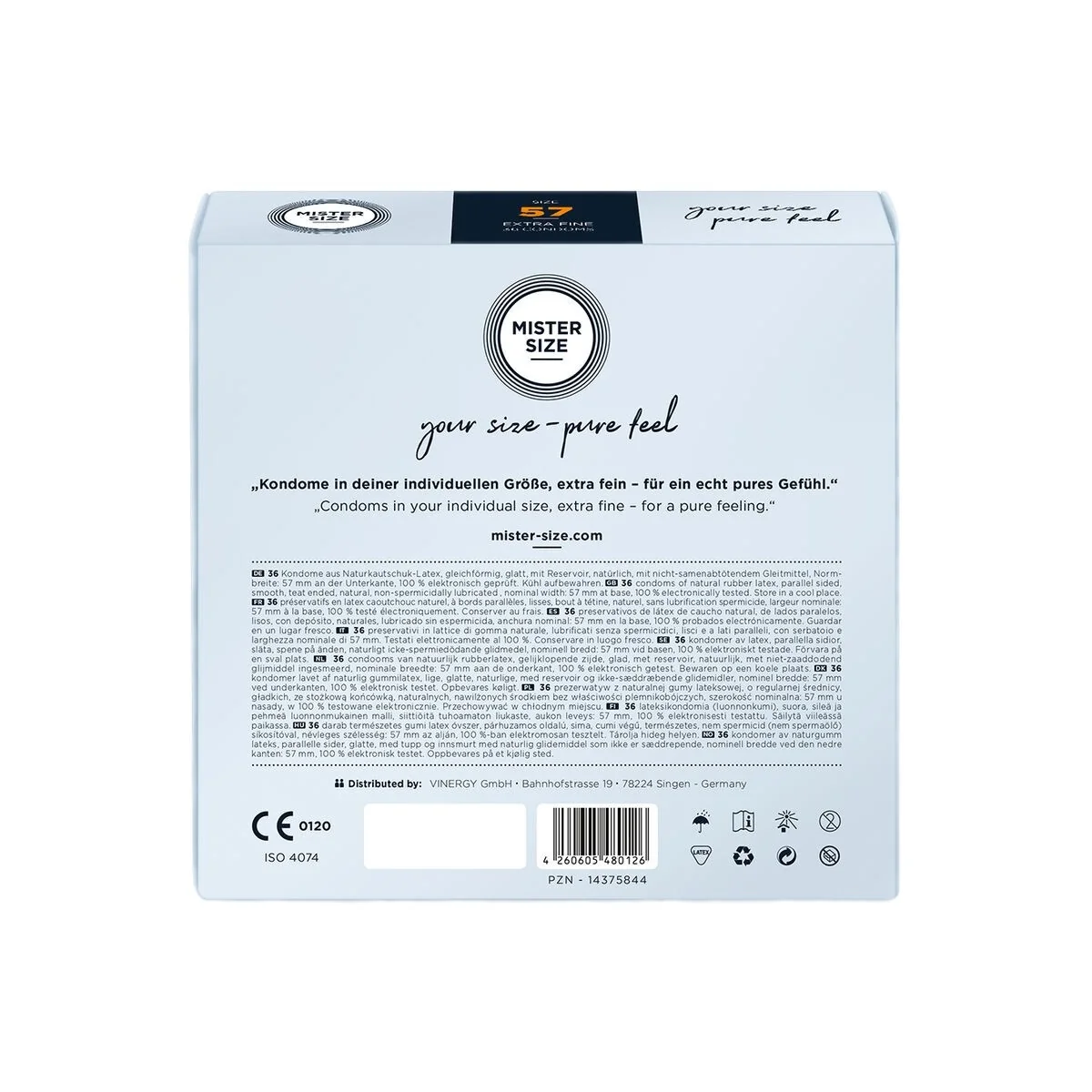 Kondome Größe L 57 Mm (36 Stück) von Mister Size kaufen | Fesselliebe