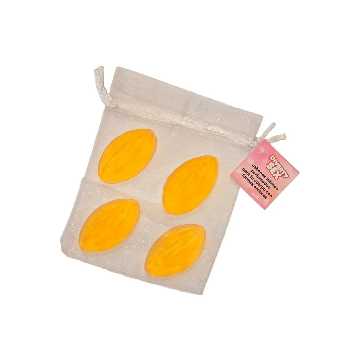 4 Mini-Seifen in Vaginaform Gelb von Diablo Picante kaufen | Fesselliebe