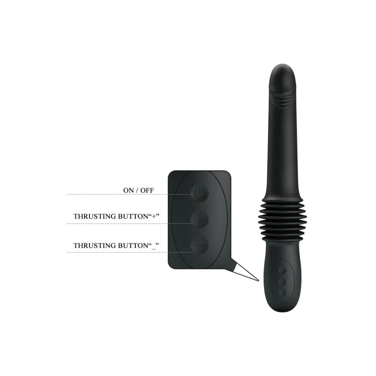 Pazuzu Vibrator 3 Stossmodi Schwarz von Pretty Love kaufen | Fesselliebe