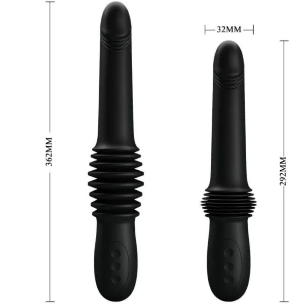 Pazuzu Vibrator 3 Stossmodi Schwarz von Pretty Love kaufen | Fesselliebe