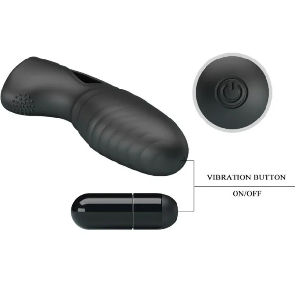 Alan Silikon-Fingervibrator Schwarz von Pretty Love kaufen | Fesselliebe