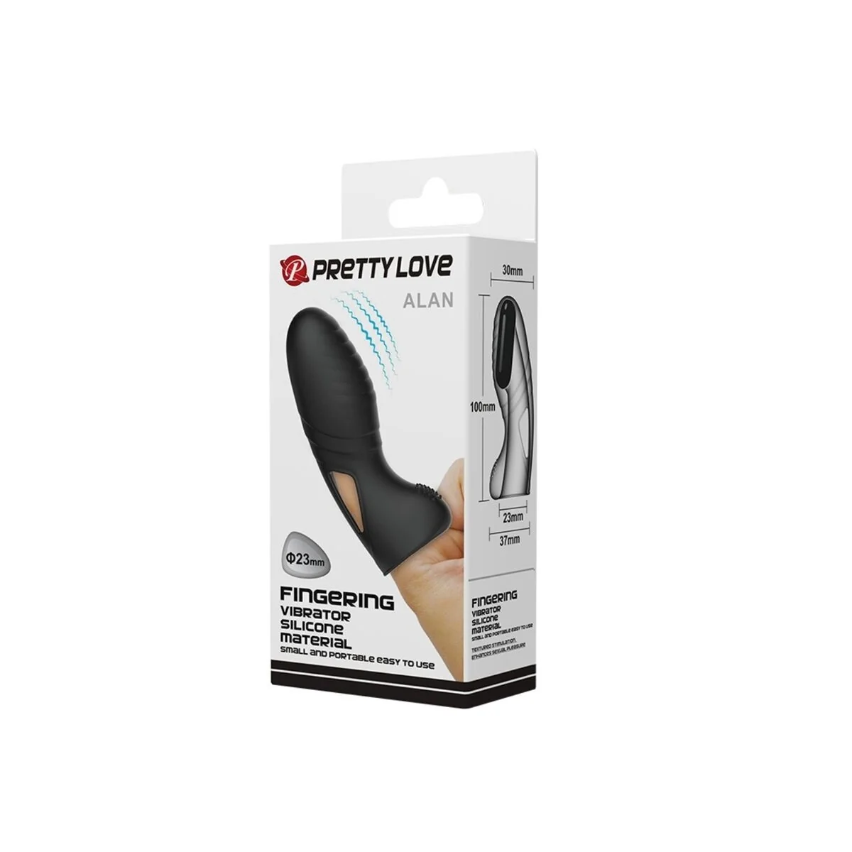 Alan Silikon-Fingervibrator Schwarz von Pretty Love kaufen | Fesselliebe