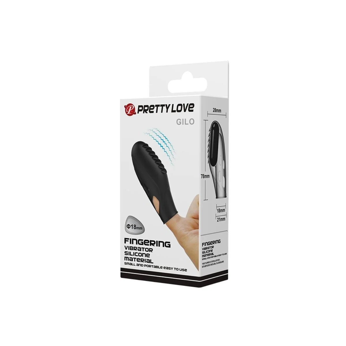 Gilo Silikon-Fingervibrator Schwarz von Pretty Love kaufen | Fesselliebe