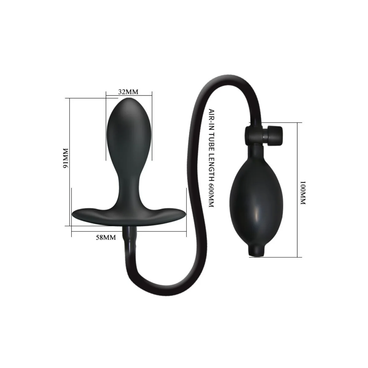Aufblasbarer Analstecker Schwarz von Pretty Love kaufen | Fesselliebe