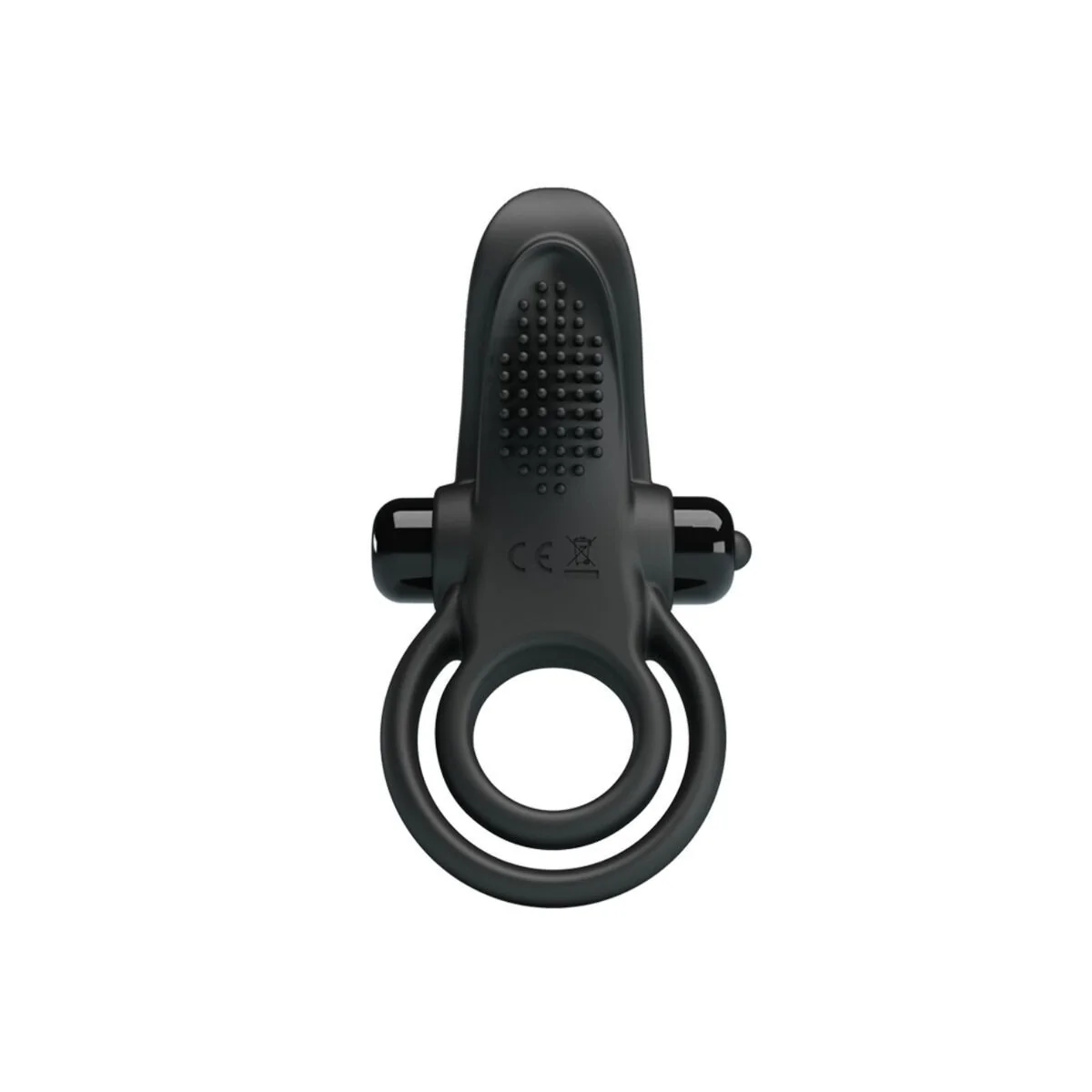 Doppelter Vibrationsring + Klitorisstimulator 10 Vibrationen Schwarz von Pretty Love kaufen | Fesselliebe