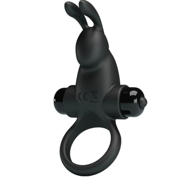 Vibrationsring + Rabbit-Klitoris-Stimulator 10 Vibrationen Schwarz von Pretty Love kaufen | Fesselliebe