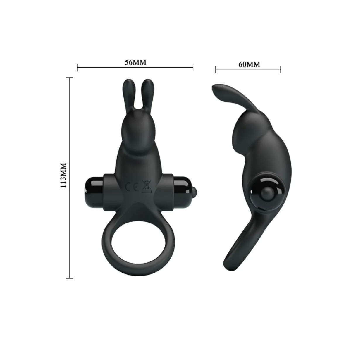 Vibrationsring + Rabbit-Klitoris-Stimulator 10 Vibrationen Schwarz von Pretty Love kaufen | Fesselliebe