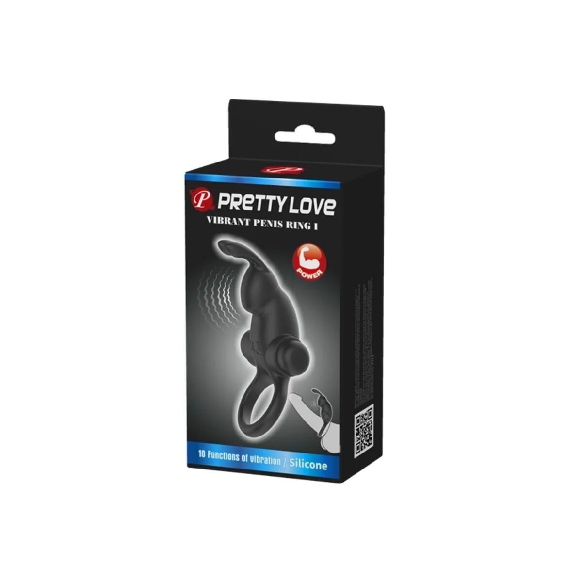 Vibrationsring + Rabbit-Klitoris-Stimulator 10 Vibrationen Schwarz von Pretty Love kaufen | Fesselliebe