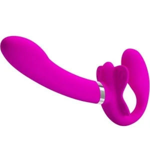 Valerie Doppel-Strap-On-Vibrator 12 Vibrationen Lila von Pretty Love kaufen | Fesselliebe