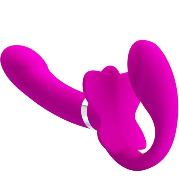 Valerie Doppel-Strap-On-Vibrator 12 Vibrationen Lila von Pretty Love kaufen | Fesselliebe