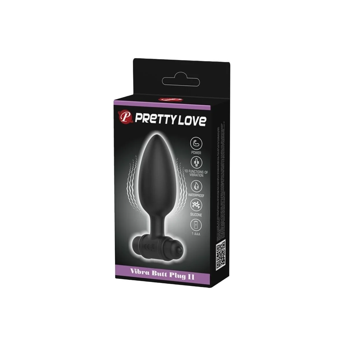 Vibra Butt Plug 2 Anal Plug 10 Vibrationen Schwarz von Pretty Love kaufen | Fesselliebe
