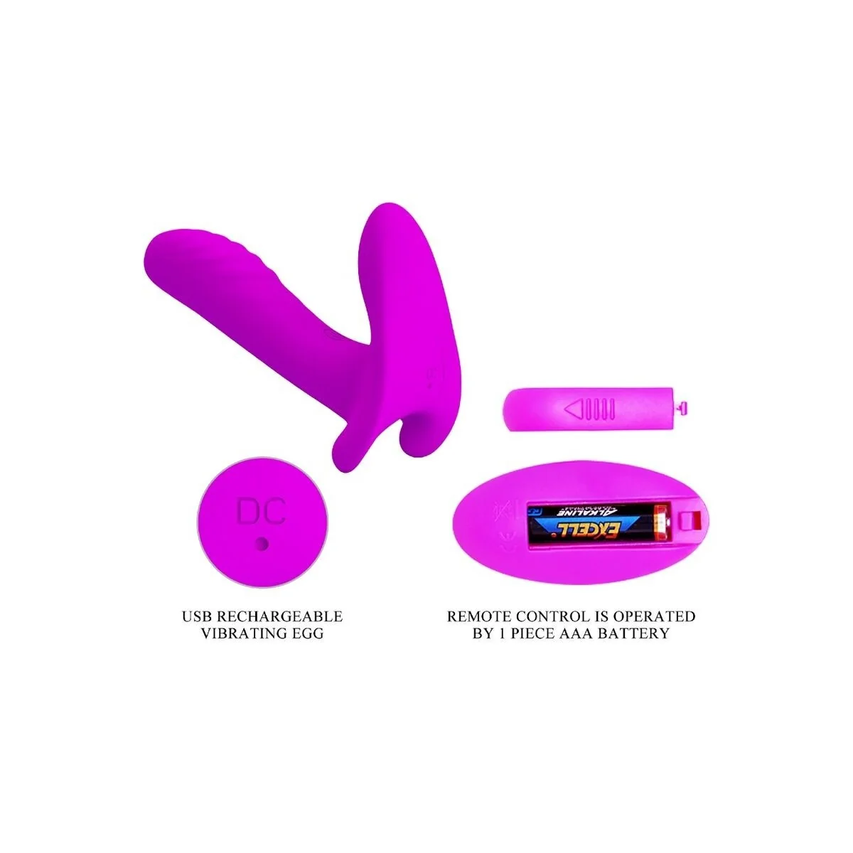 Massager & Vibrator 12 Vibrationen mit Fernbedienung Lila von Pretty Love kaufen | Fesselliebe