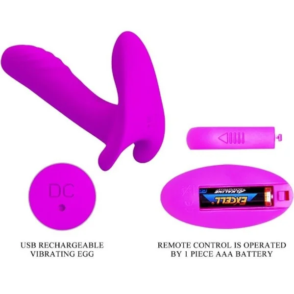 Massager & Vibrator 12 Vibrationen mit Fernbedienung Lila von Pretty Love kaufen | Fesselliebe