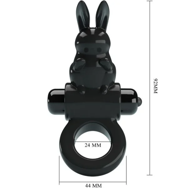 Aufregender Ring Rabbit Vibratorring 10 Vibrationen Schwarz von Pretty Love kaufen | Fesselliebe