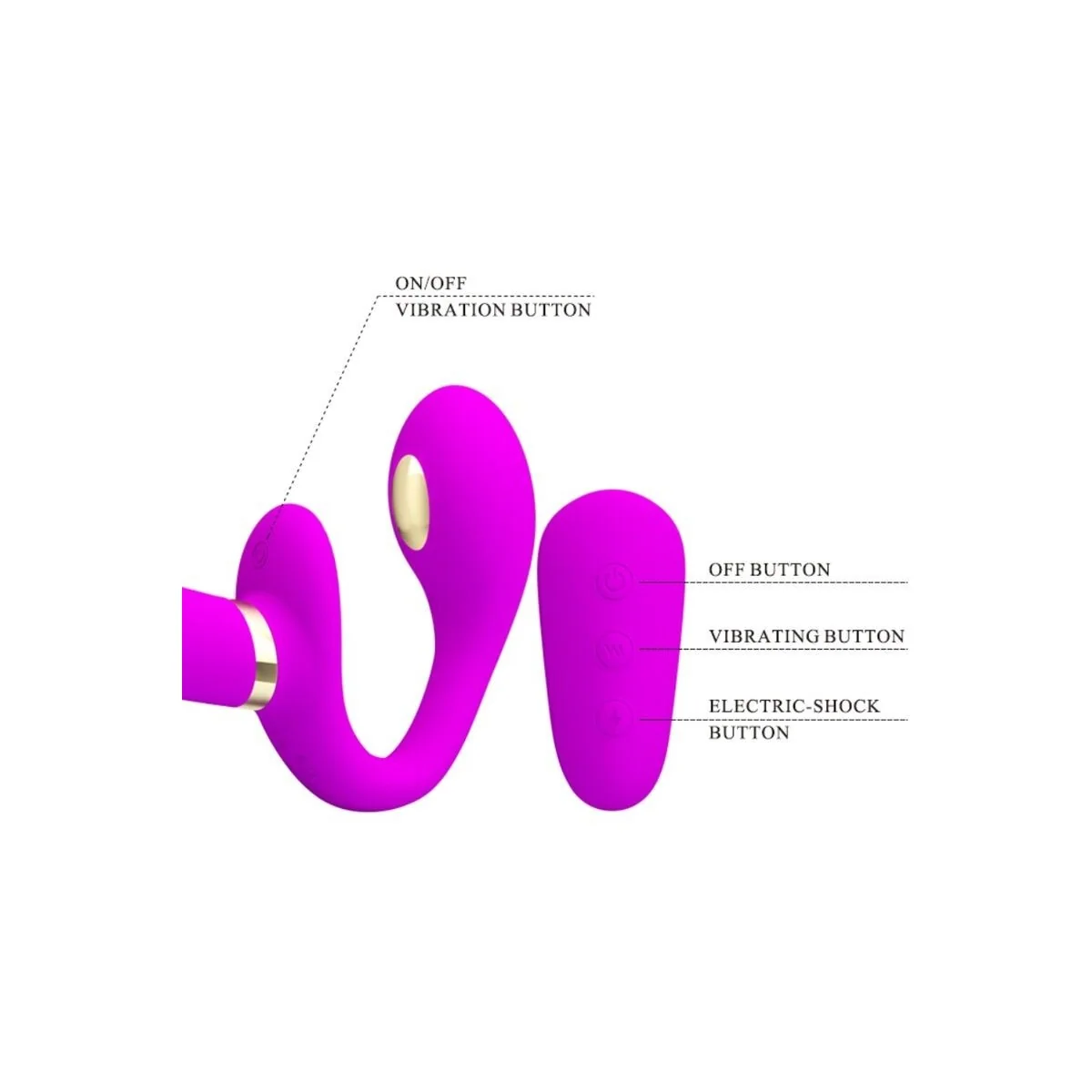 Thunderbird Doppelter Strap-On-Vibrator mit Fernbedienung Lila von Pretty Love kaufen | Fesselliebe