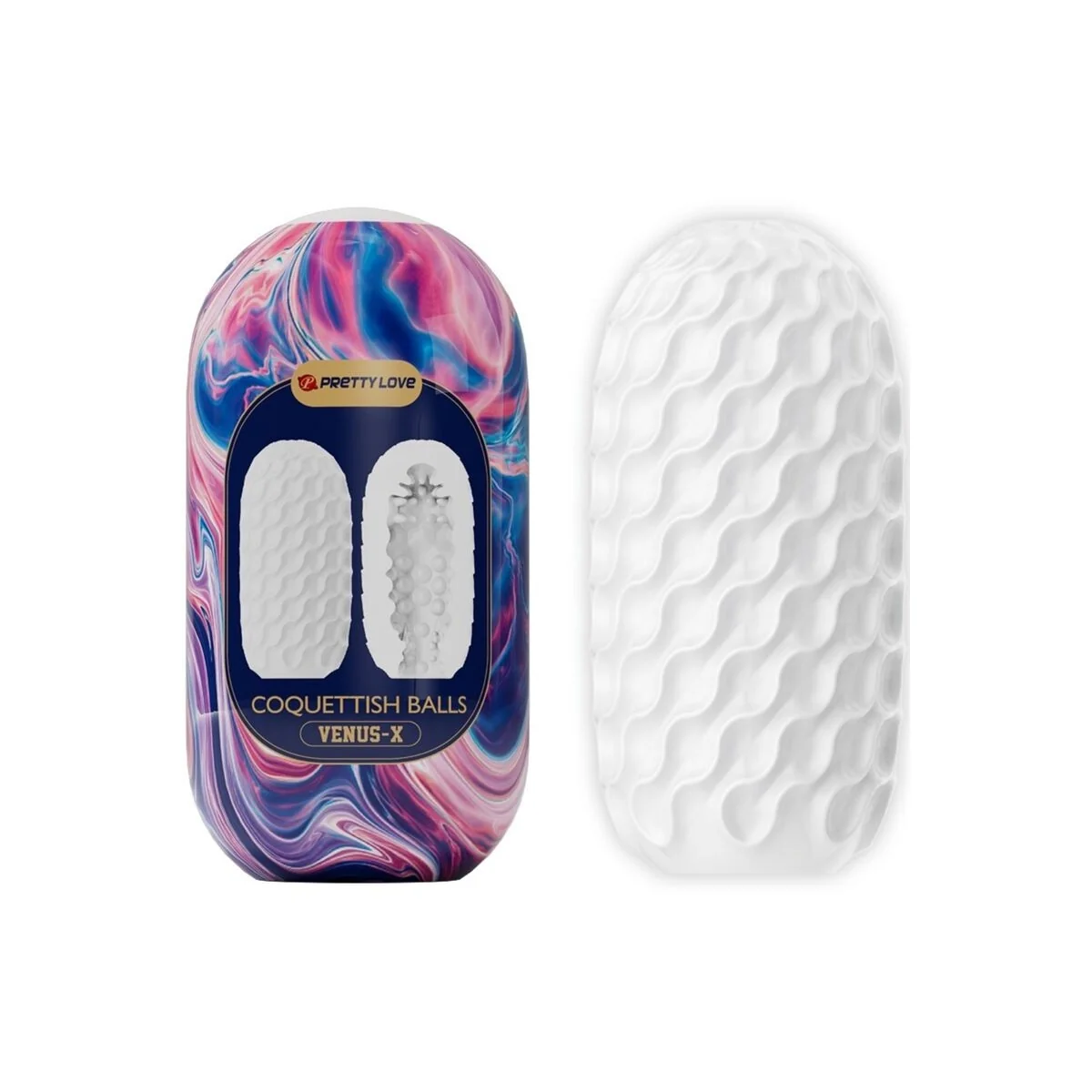 Kokettische Kugeln aus Silikon, Männlicher Masturbator, Weiss von Pretty Love kaufen | Fesselliebe