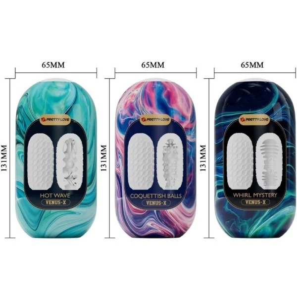 Venus X 15 Männliche Masturbatoren aus Silikon, Weiss von Pretty Love kaufen | Fesselliebe