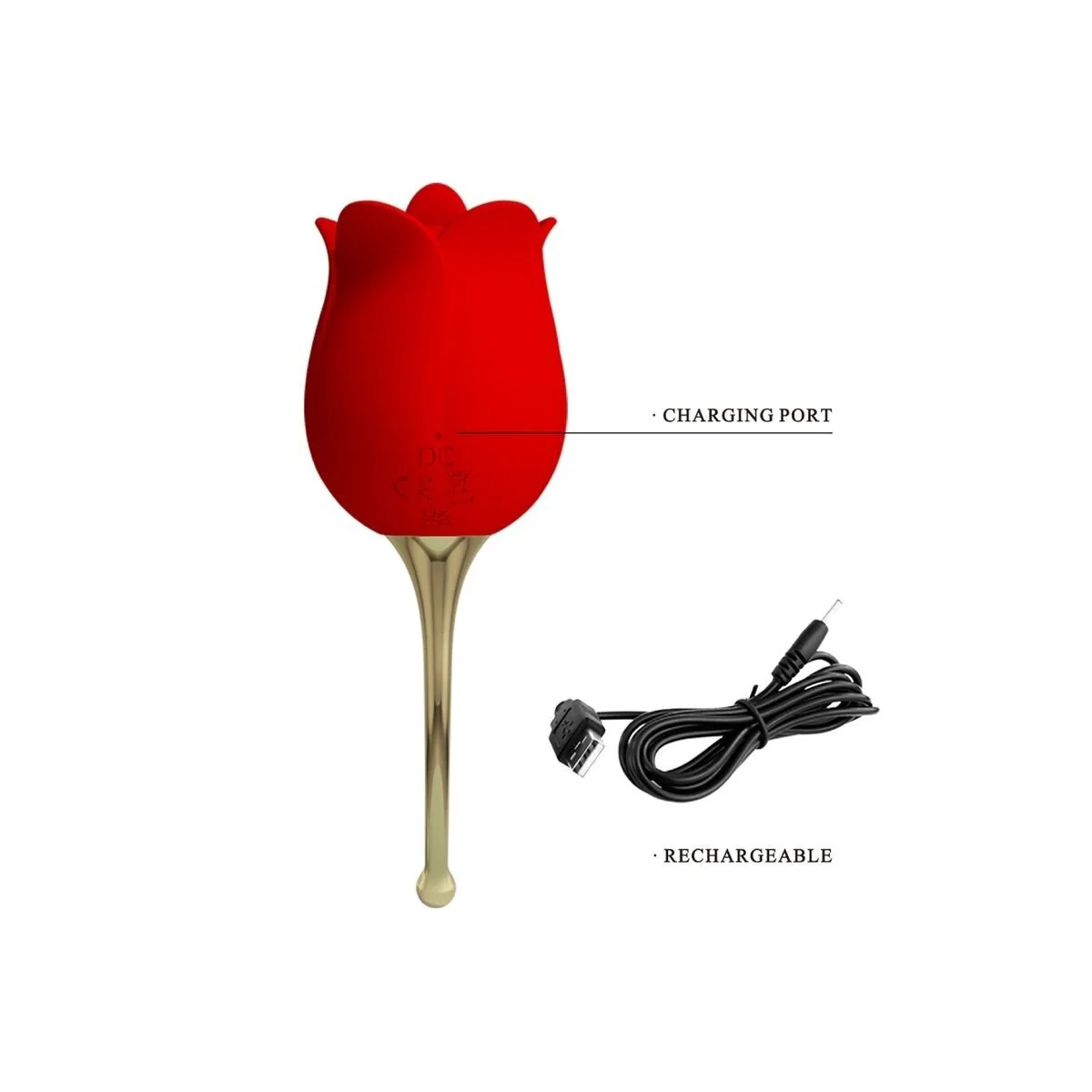 Rose Lover Rose Klitoris-Stimulator 12 Vibrationen Rot von Pretty Love kaufen | Fesselliebe