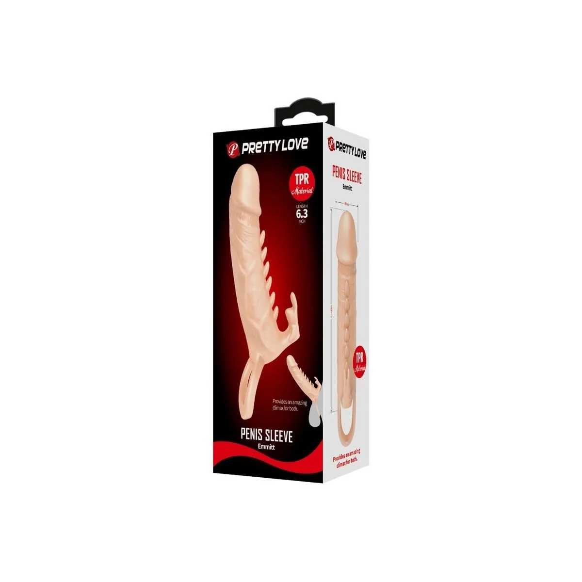 Emmit Penishülle + Klitoris-Stimulator Fleisch von Pretty Love kaufen | Fesselliebe