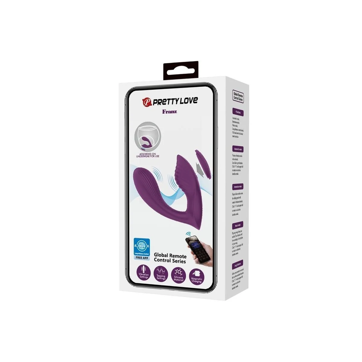 Franz Massager und Vibrator mit kostenloser App Lila von Pretty Love kaufen | Fesselliebe