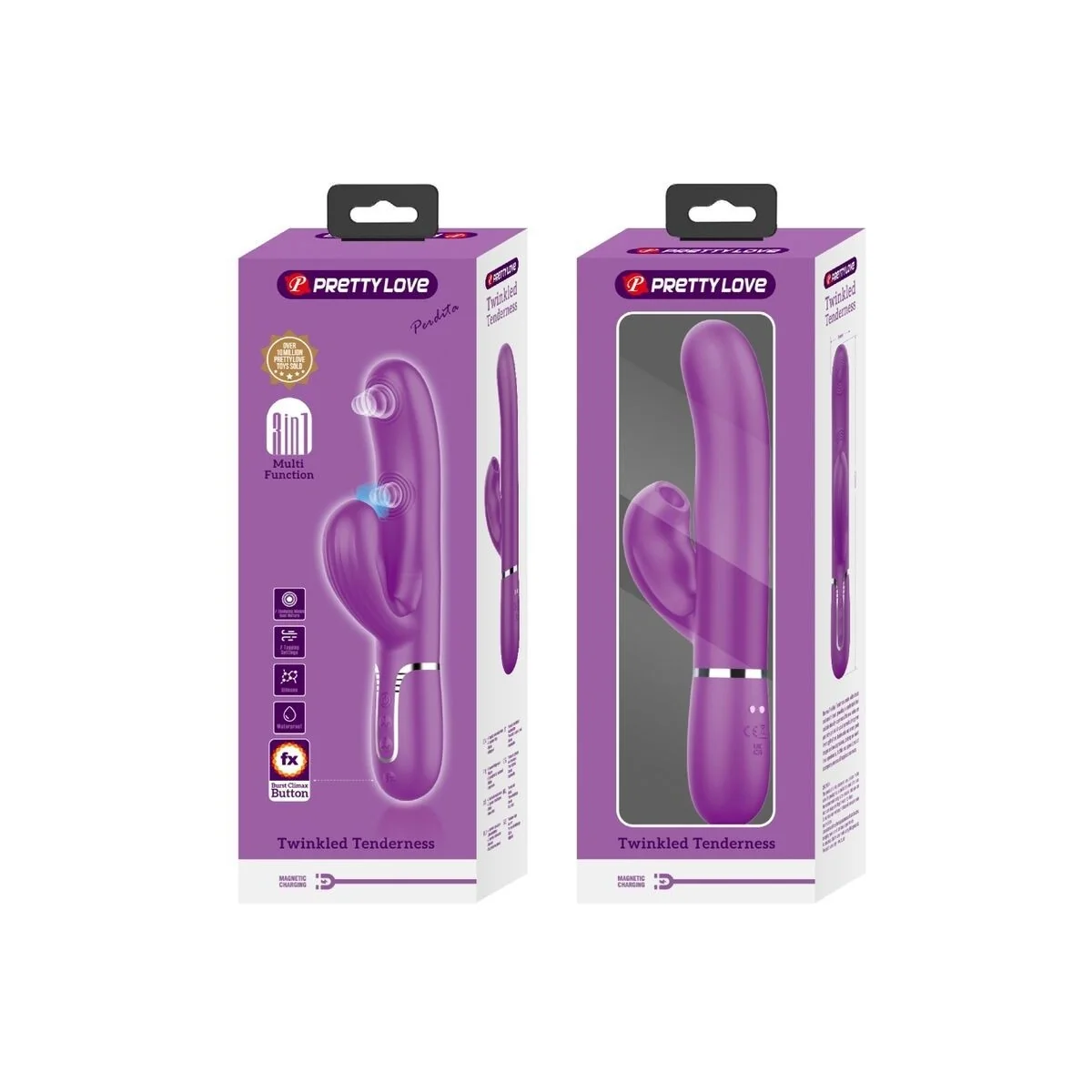 Perlita 3 in 1 Multifunktions-Rabbit-Vibrator Lila von Pretty Love kaufen | Fesselliebe