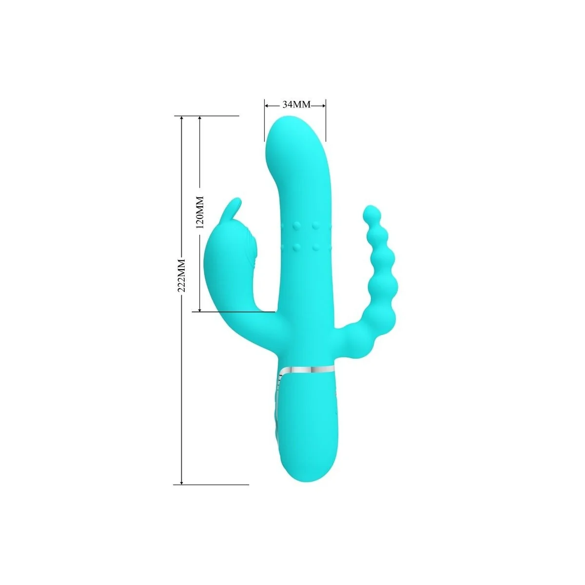 Cammy 4 in 1 Multifunktions-Dreifacher Rabbit-Vibrator Blau von Pretty Love kaufen | Fesselliebe