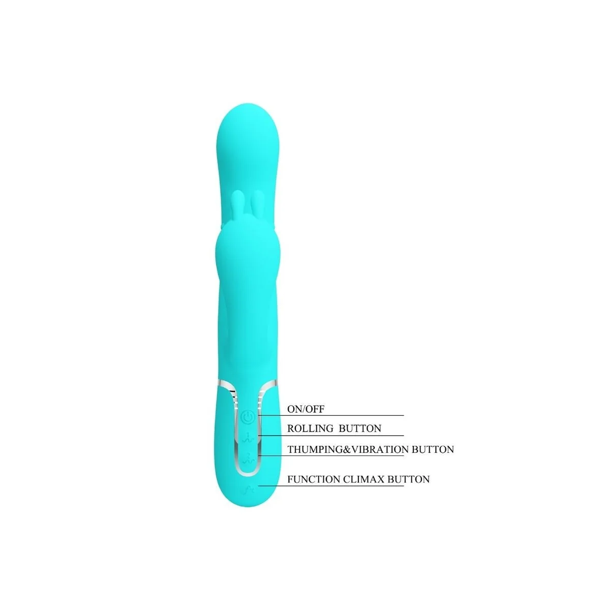 Cammy 4 in 1 Multifunktions-Dreifacher Rabbit-Vibrator Blau von Pretty Love kaufen | Fesselliebe