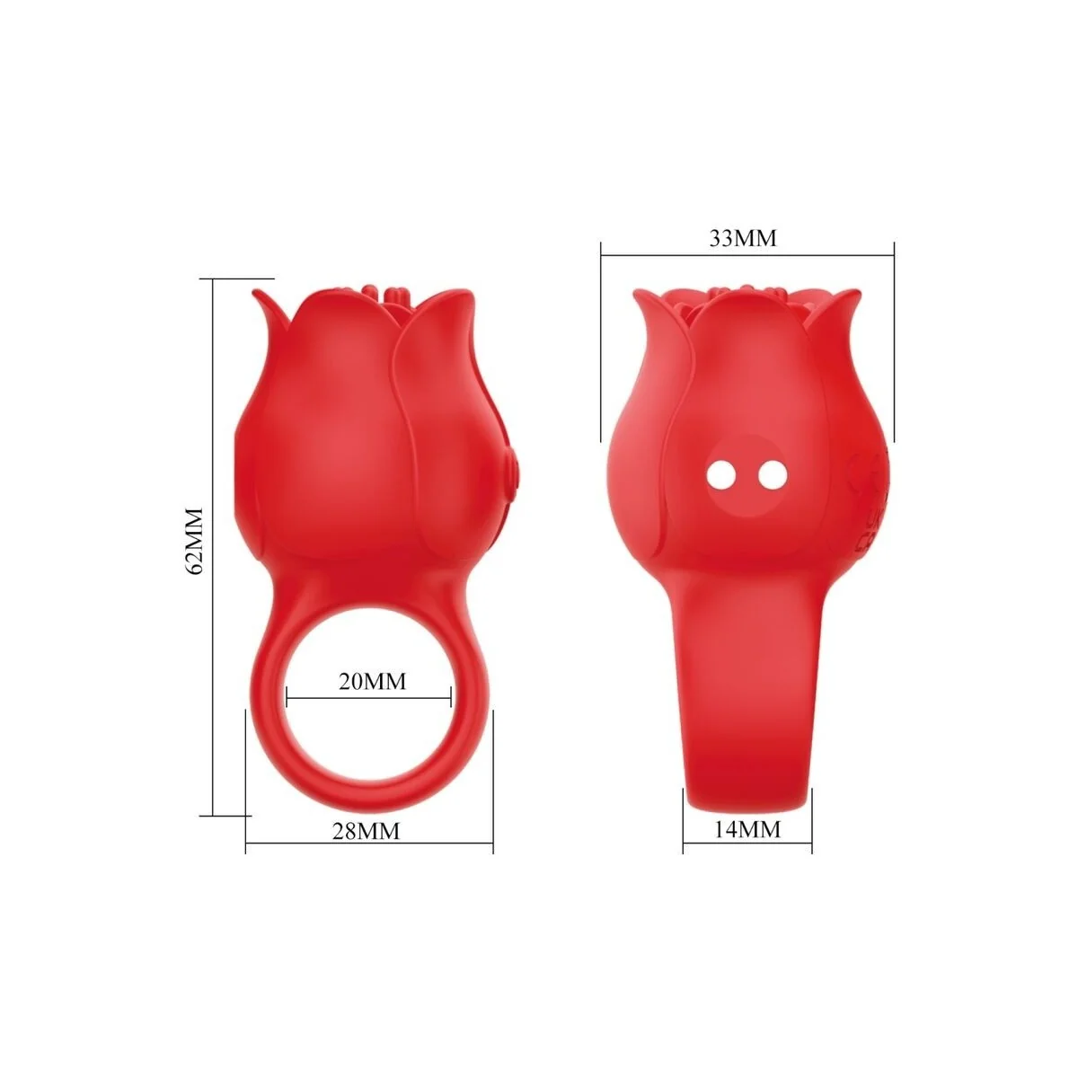 Jae Rose Förmiger Fingervibrator 10 Vibrationen Rot von Pretty Love kaufen | Fesselliebe