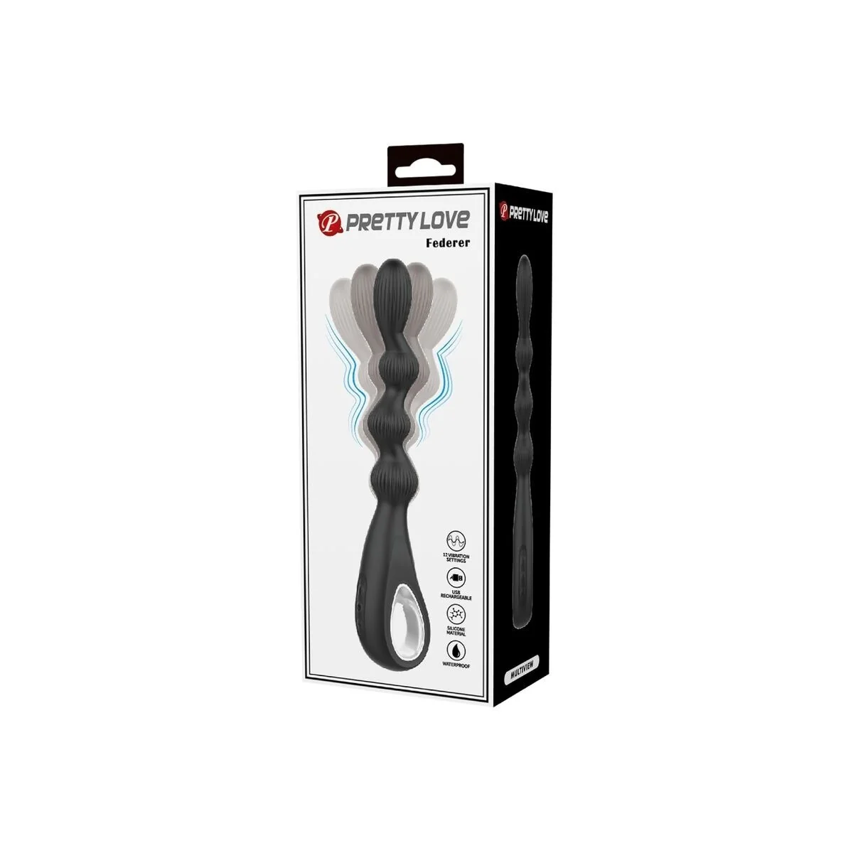 Federer Analvibrator 12 Vibrationen Schwarz von Pretty Love kaufen | Fesselliebe