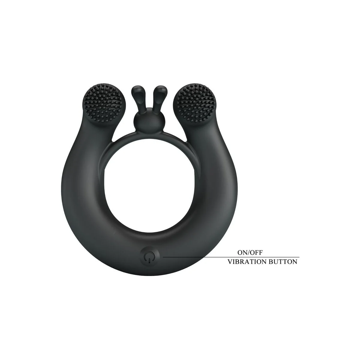 Dahlia Vibrationsring + Klitorisstimulator 12 Vibrationen Schwarz von Pretty Love kaufen | Fesselliebe