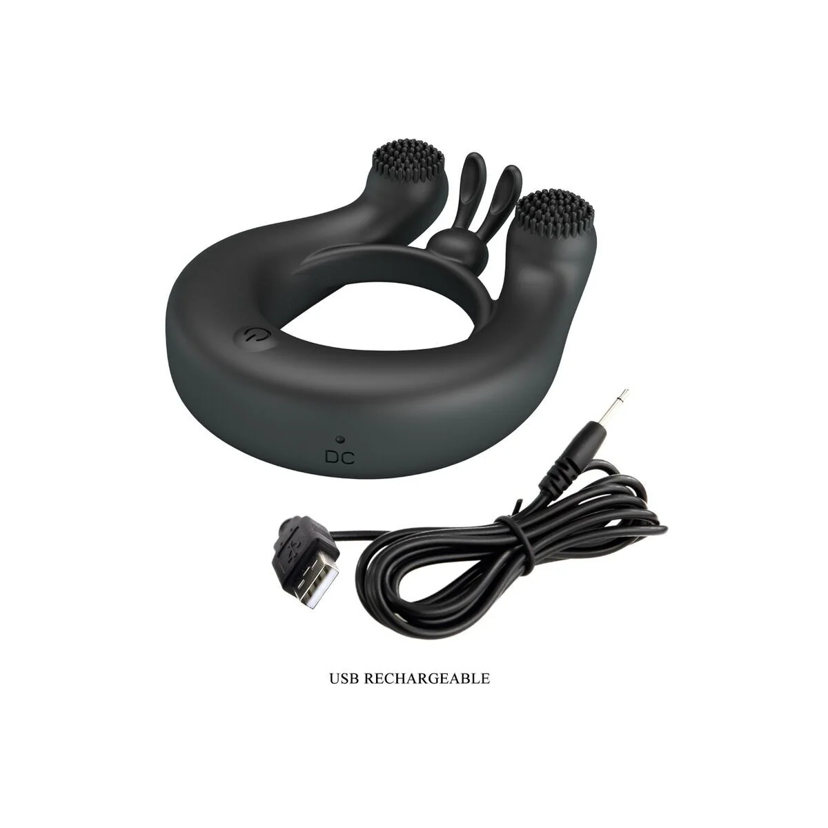 Dahlia Vibrationsring + Klitorisstimulator 12 Vibrationen Schwarz von Pretty Love kaufen | Fesselliebe