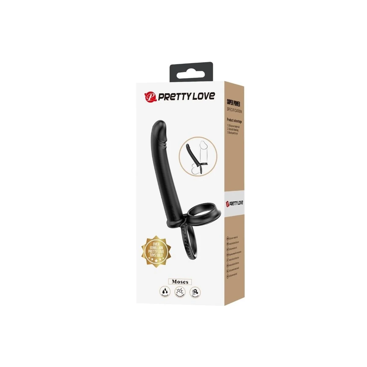 Dillion Doppelte Penetration Doppelter Cockring Schwarz von Pretty Love kaufen | Fesselliebe