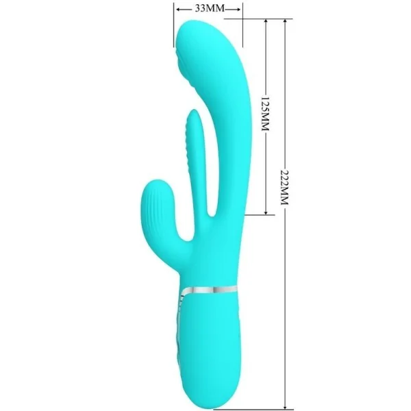 Shania Triple Rabbit Multifunktionsvibrator 3 in 1 Blau von Pretty Love kaufen | Fesselliebe