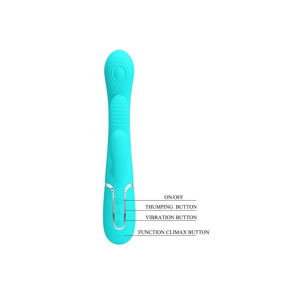 Shania Triple Rabbit Multifunktionsvibrator 3 in 1 Blau von Pretty Love kaufen | Fesselliebe
