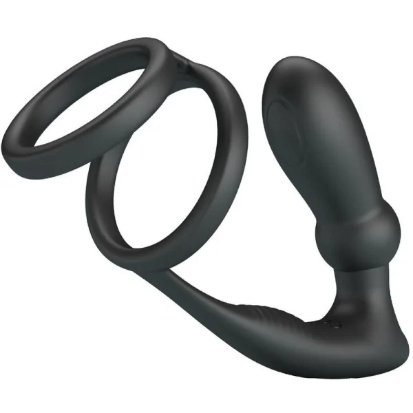 Emoni Penisring + Anal Plug 12 Vibrationen Schwarz von Pretty Love kaufen | Fesselliebe