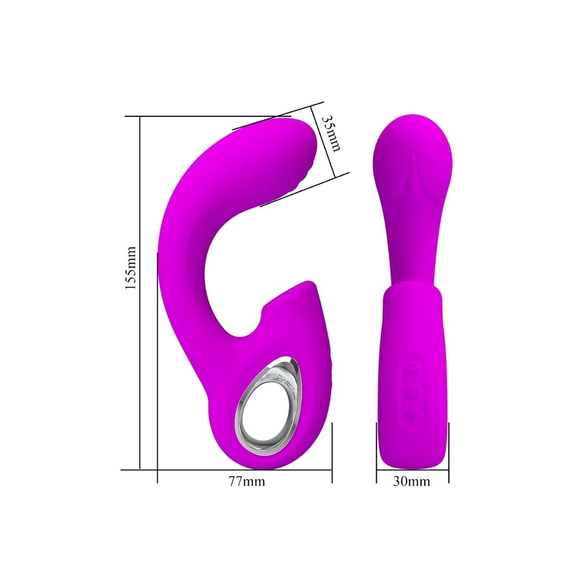 Sibel Sibel G-Spot Vibrator + Klitoris-Stimulator 10 Vibrationen Lila von Pretty Love kaufen | Fesselliebe