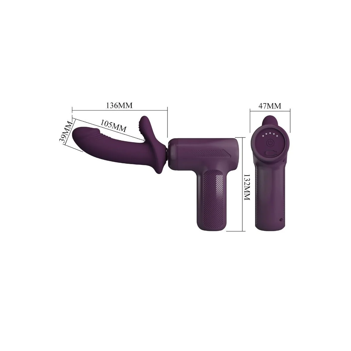 Dj Scholar Massager 5 Einstellungen Lila von Pretty Love C-Type kaufen | Fesselliebe