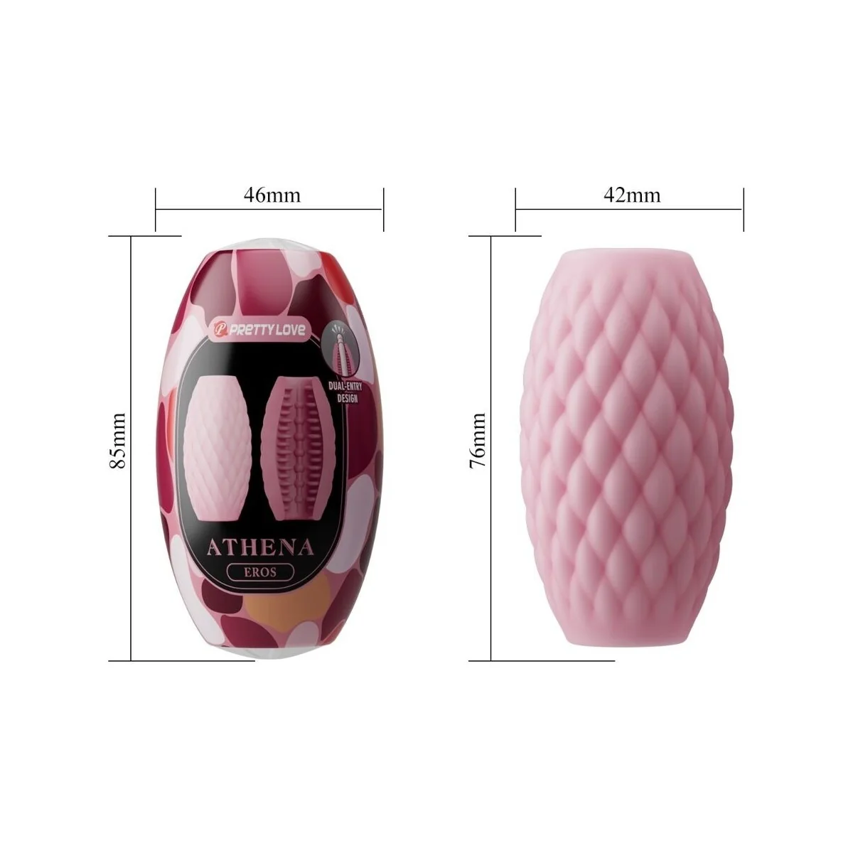 Athena Eros Männlicher Masturbator aus Silikon Rosa von Pretty Love kaufen | Fesselliebe