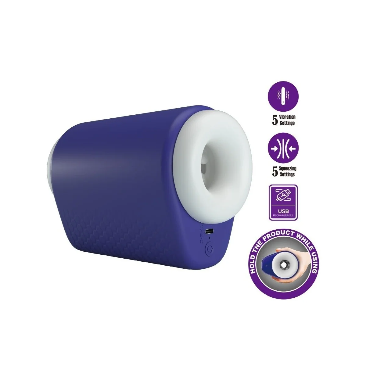 Dj Lady Männlicher Masturbator mit Vibration 5 Einstellungen Lila von Pretty Love Male kaufen | Fesselliebe