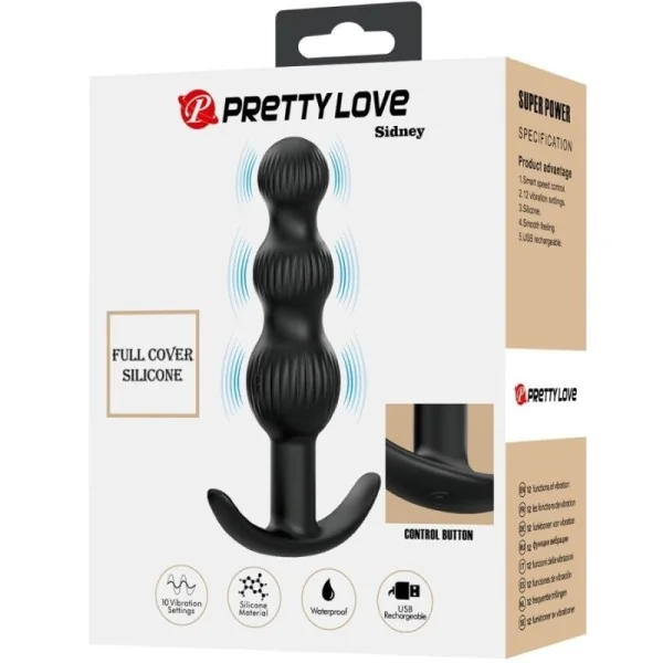 Sidney Analvibrator 10 Vibrationen Schwarz von Pretty Love kaufen | Fesselliebe