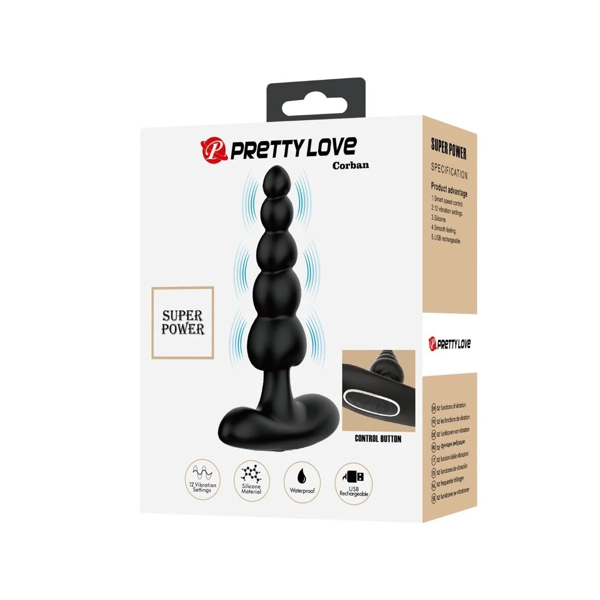 Sidney Analvibrator 10 Vibrationen Schwarz von Pretty Love kaufen | Fesselliebe