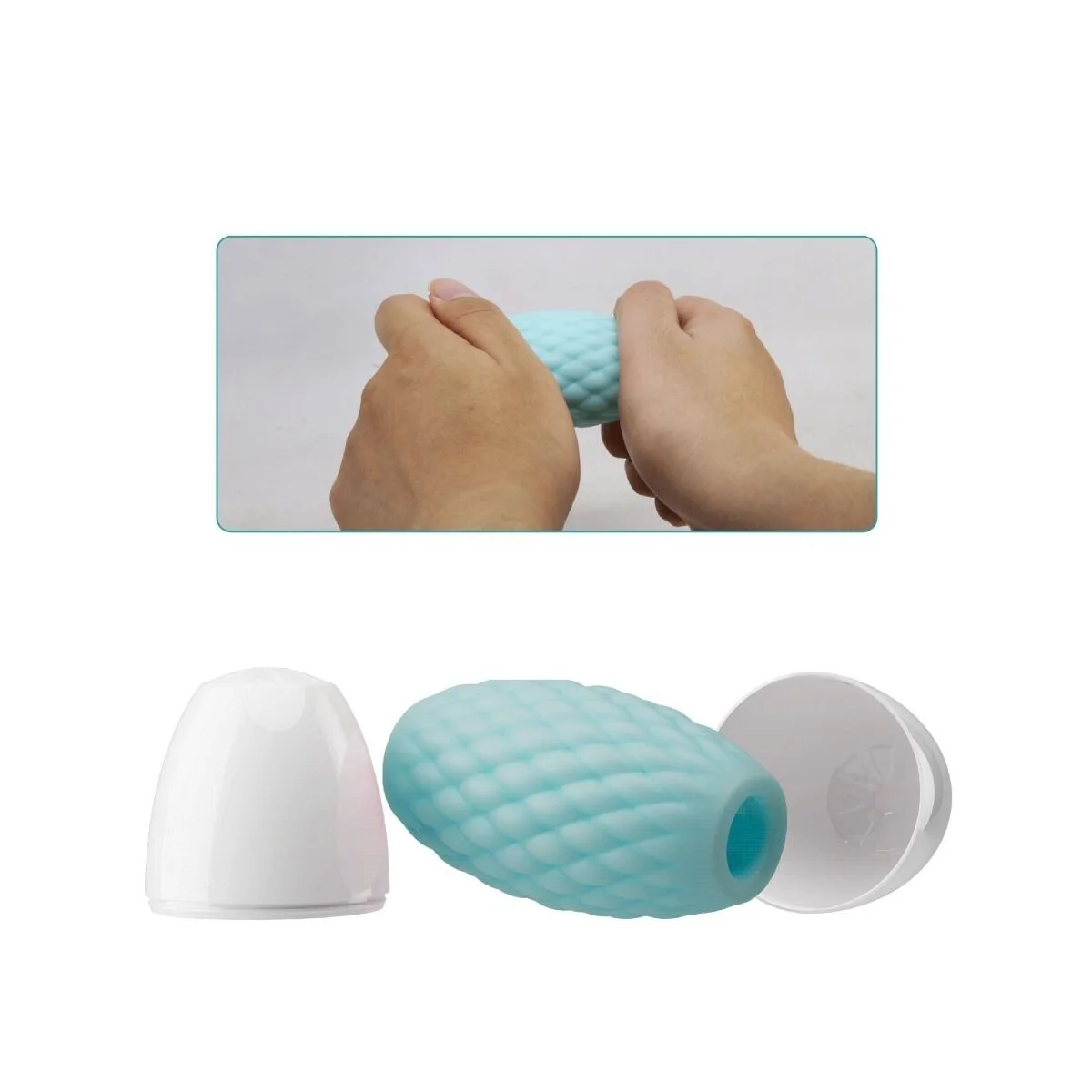 Athena Eros Männlicher Masturbator aus Silikon, Himmelblau von Pretty Love kaufen | Fesselliebe