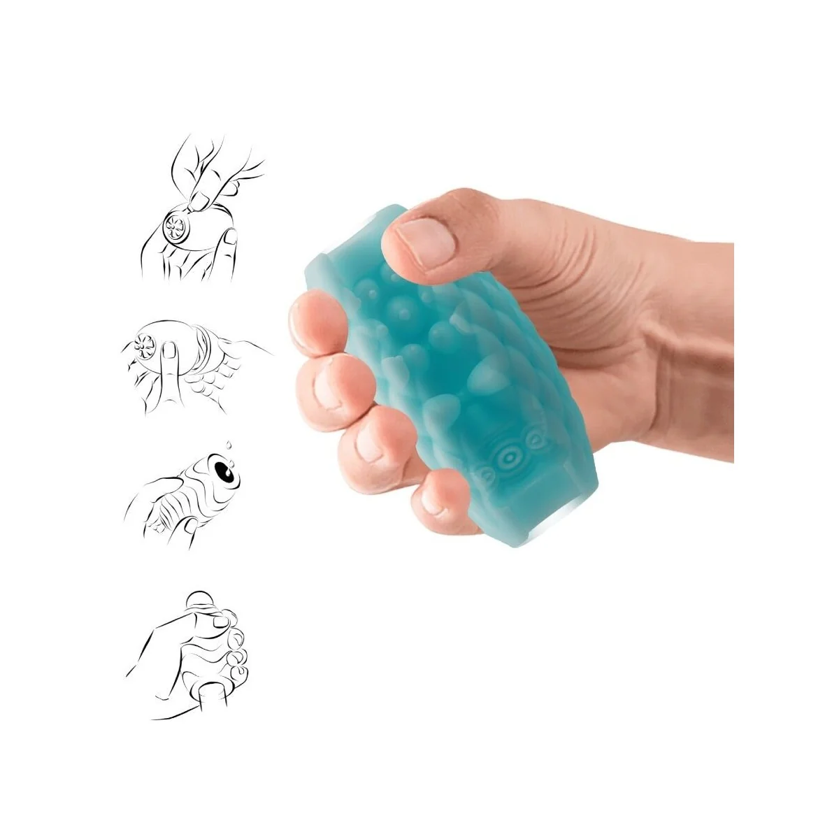 Athena Eros Männlicher Masturbator aus Silikon, Himmelblau von Pretty Love kaufen | Fesselliebe