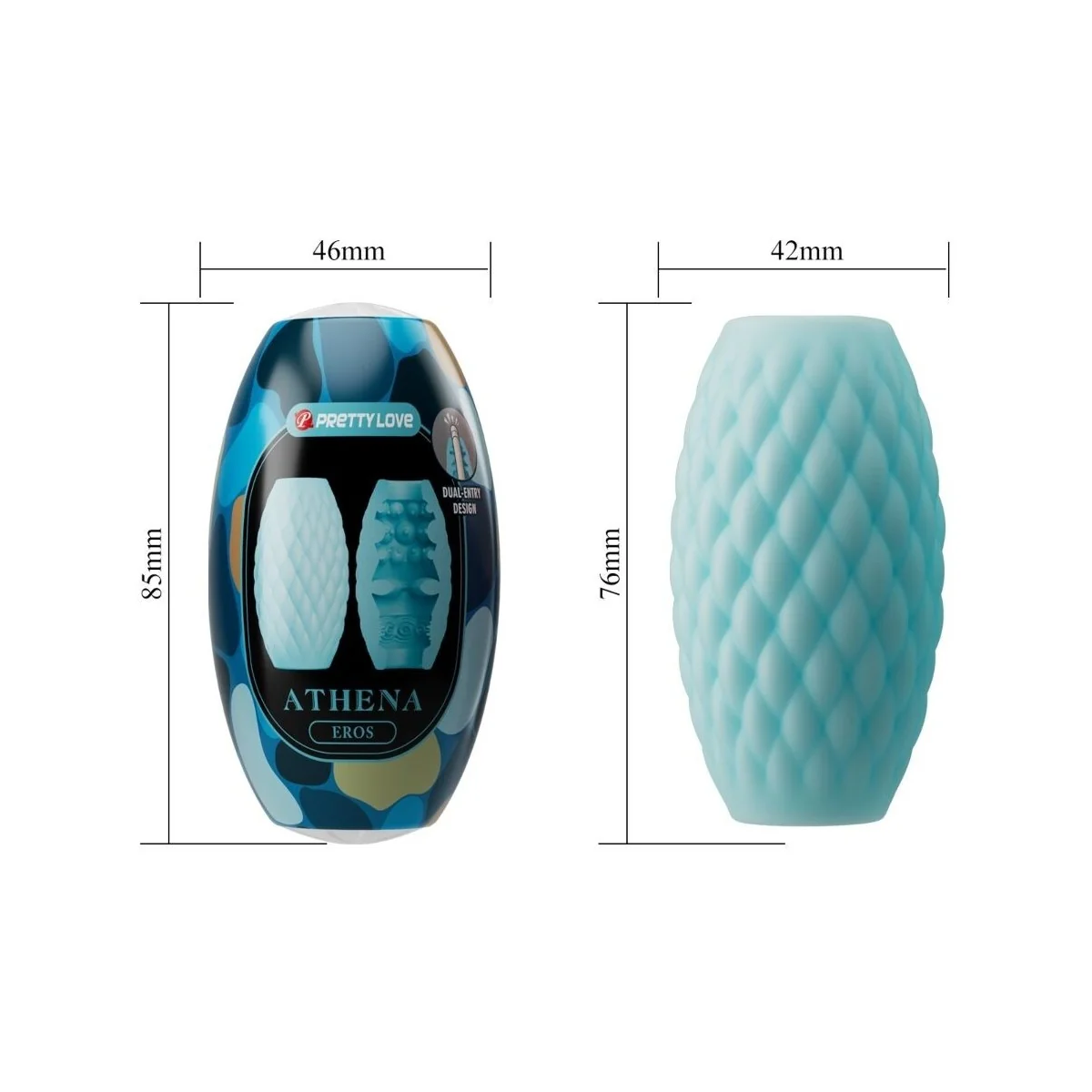 Athena Eros Männlicher Masturbator aus Silikon, Himmelblau von Pretty Love kaufen | Fesselliebe
