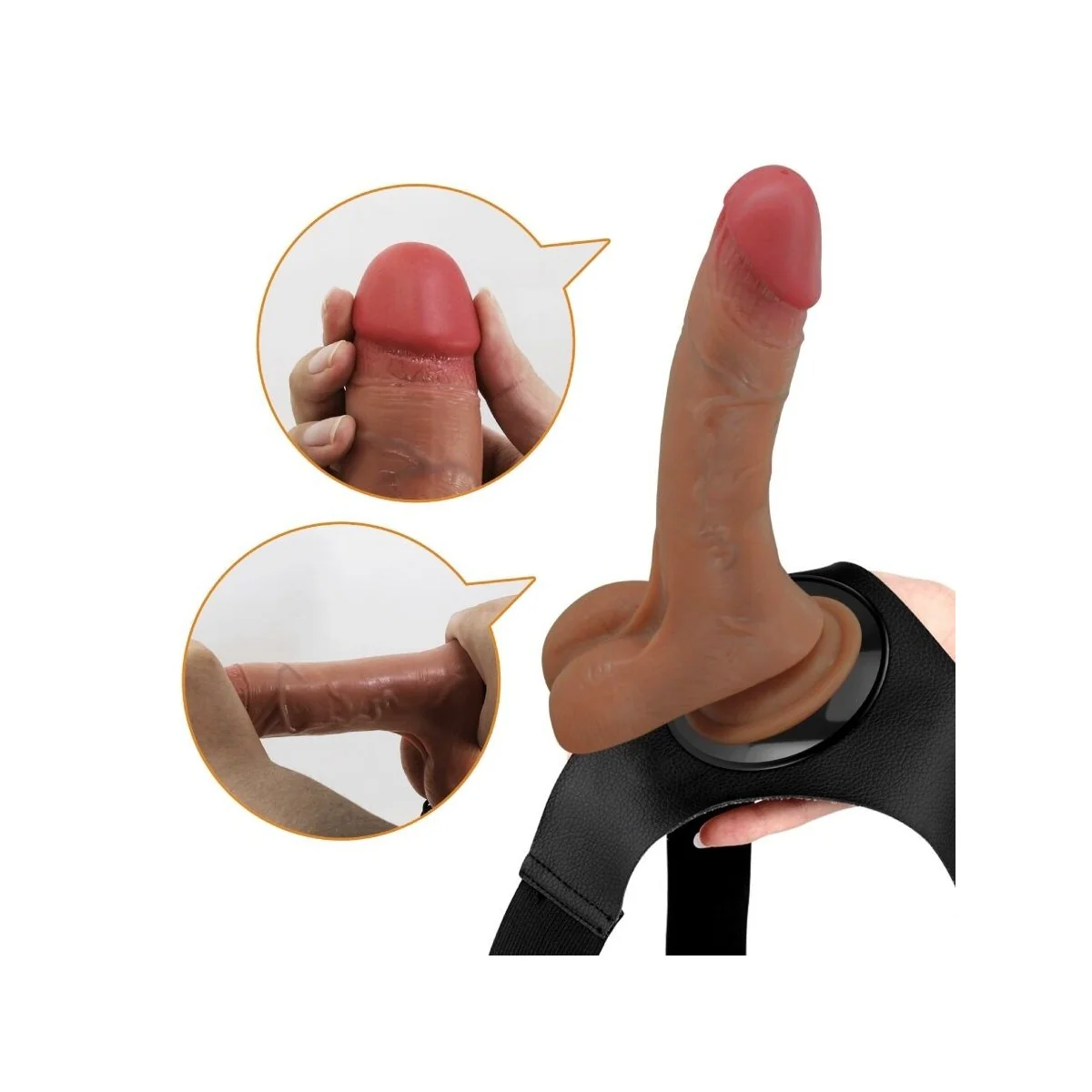 Universal Harness Slip mit Vibrierendem und Squirting-Dildo 15,5 cm Mulato von Pretty Love kaufen | Fesselliebe