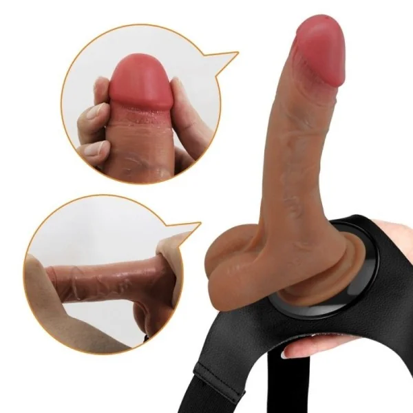 Universal Harness Slip mit Vibrierendem und Squirting-Dildo 15,5 cm Mulato von Pretty Love kaufen | Fesselliebe