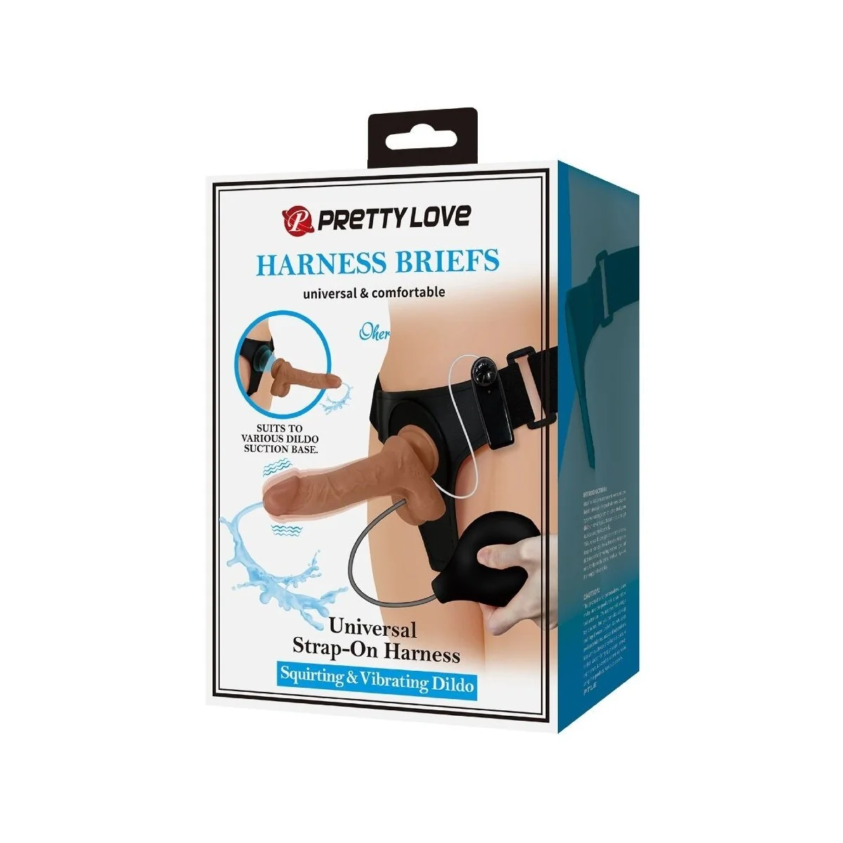 Universal Harness Slip mit Vibrierendem und Squirting-Dildo 15,5 cm Mulato von Pretty Love kaufen | Fesselliebe